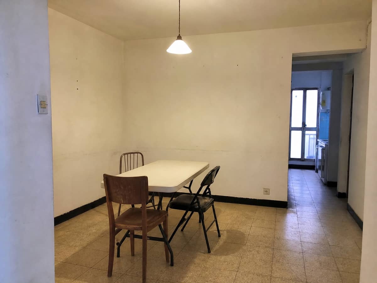 Bare dining room → Rustic Mediterranean — Before
